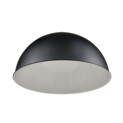 Bol profond 1 lumière en noir satiné avec abat-jour en aluminium noir Latitude Run® Emariya