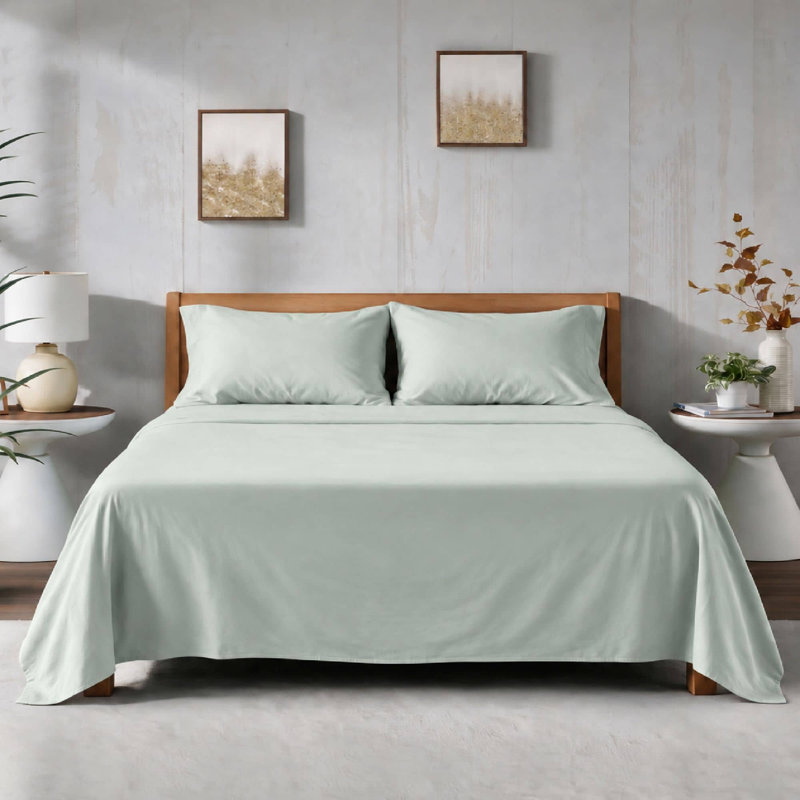 True North by Sleep Philosophy Velvet Mist Polyester Sheet Set, Full, Olive Green
