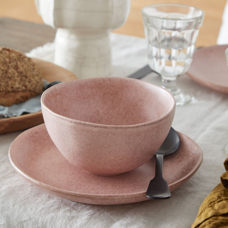 Livia Stoneware Salad/Dessert Plate, Mauve Rose