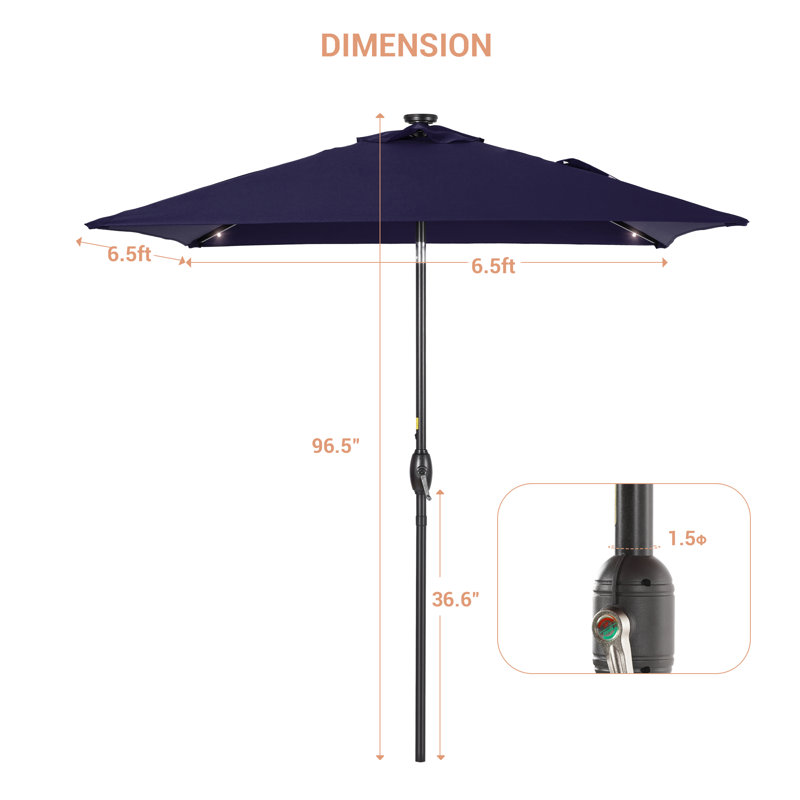 Parasol de marché carré 78 po Rukhsaar, Marine