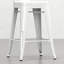 De 2 tabourets de comptoir en métal, 24 pouces, blanc vieilli, dossier confortable pour la cuisine, tabouret de 24 po (2) - Sièges confortables avec dossiers et repose-pieds incurvés, entretoise de construction stable