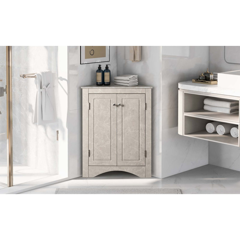 Armoire de rangement Jonme, Marbre blanc
