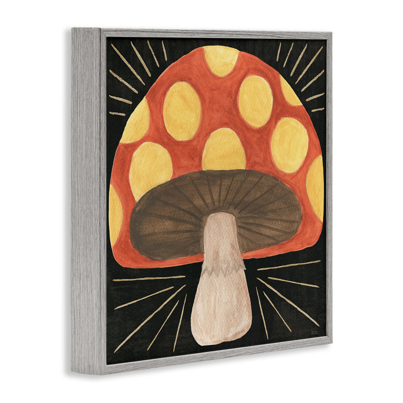 «Spooky Chic Mushroom», art de la giclée encadrée par Véronique Charron, H 24 po x l 24 po, Estampe numérique Farmhouse