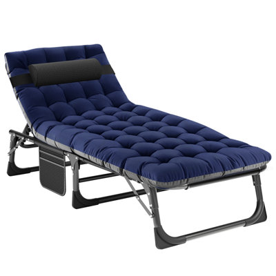 Reinforced and thick folding camping bed
