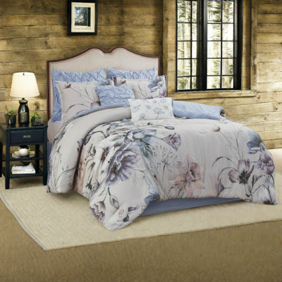 Premium Cotton Bedding Sets, Blue Comforter, Shabby Chic Style For Home