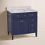 Ensemble de meuble-lavabo simple 36 po Lakeland avec comptoir bleu royal et comptoir en marbre de Carrare-561878403