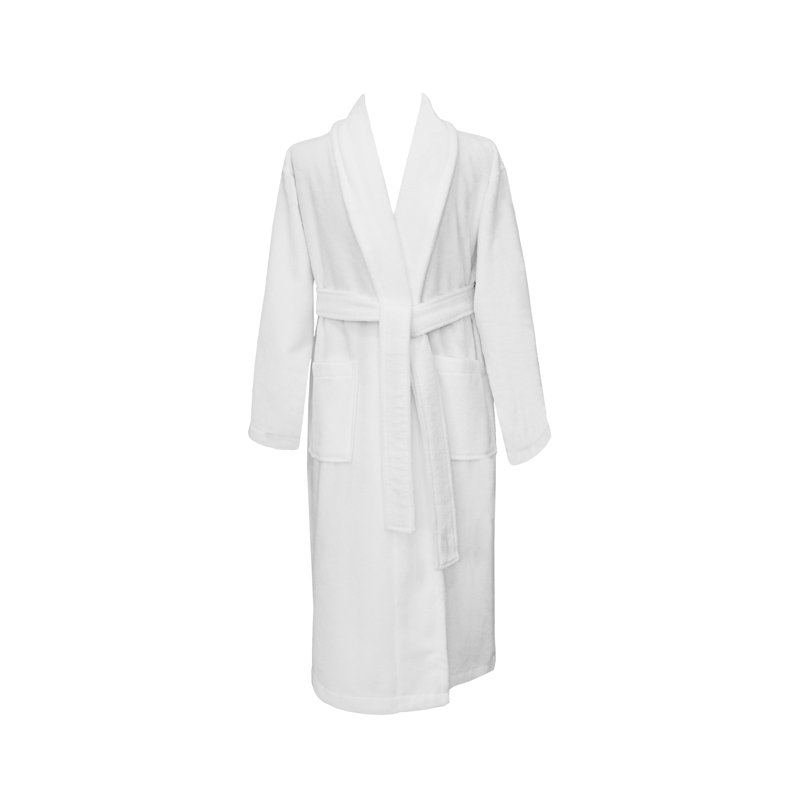 VELOUR CHÂLE - BLANC - S / M - 350 GSM, Blanc, P / M