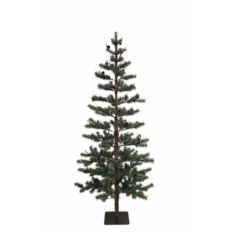 5-Foot Pine Christmas Tree with Pinecones and Berries