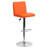 Nobles Contemporary Adjustable Height Barstool with Panel Back and Chrome Base-42689924
