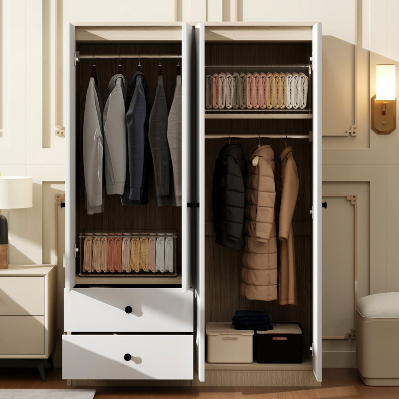 Garde-robe 4 portes avec tiroirs