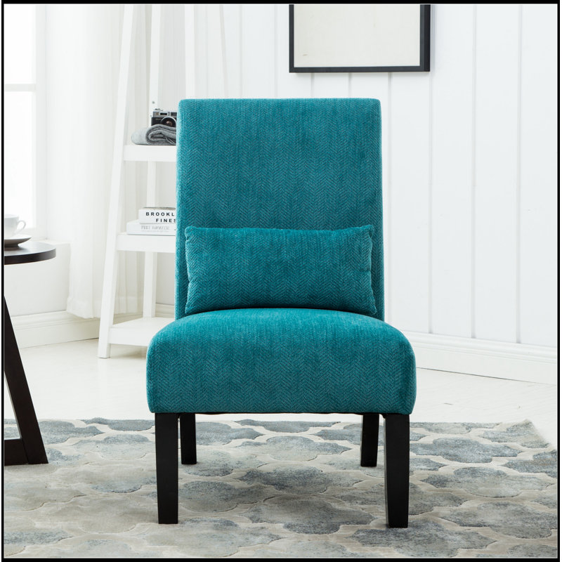 Fauteuil d'appoint sans accoudoirs en tissu chenille contemporain Pisano