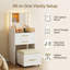 Coiffeuse compacte 3 en 1 avec miroir lumineux DEL à plateau pivotant-327251263