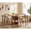 Ensemble de table de salle à manger 7 pièces en bois avec table ronde et 6 chaises-129508803