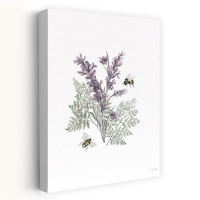 Lavande botanique, abeille, art lavande contemporain