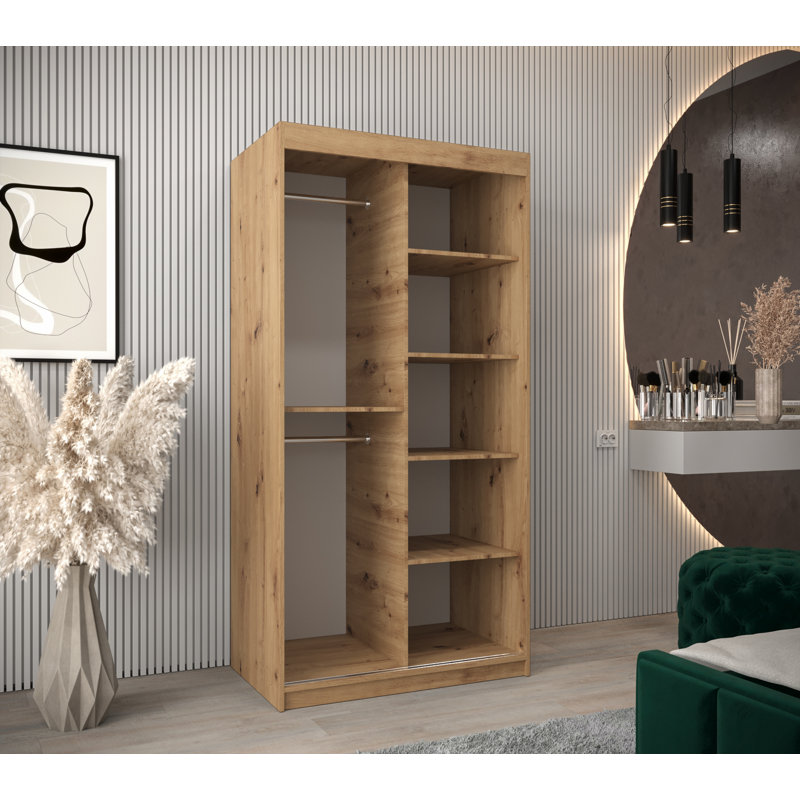 Radank 2 Door Manufactured Wood Wardrobe, Oak Artisan