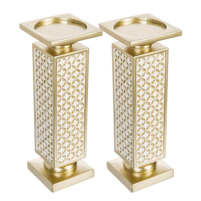 Schonwerk Diamond Lattice Pillar Candle Holders