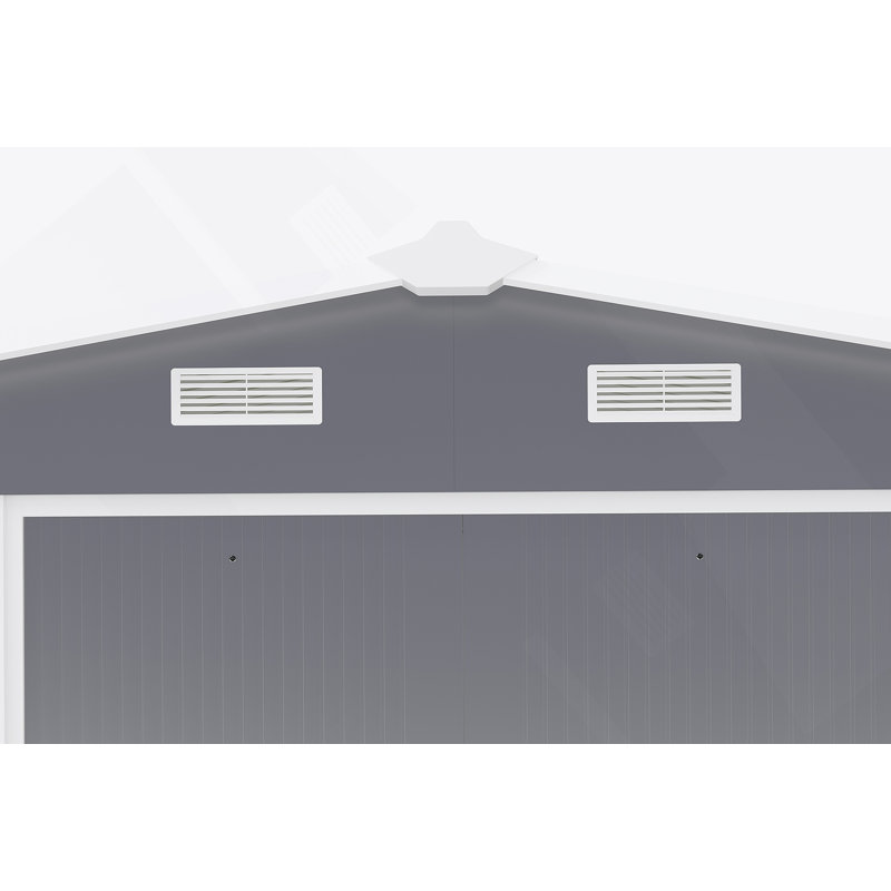 Remise de rangement extérieure avec deux fenêtres, Gris foncé