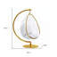 Fauteuil ballon 28 po en acrylique et similicuir or et blanc