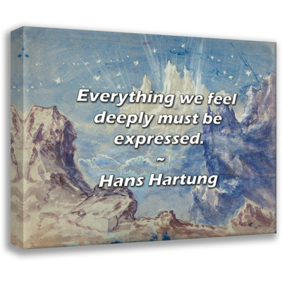Citation de Hans Hartung: Tout ce que nous ressentons profondément doit être exprimée.