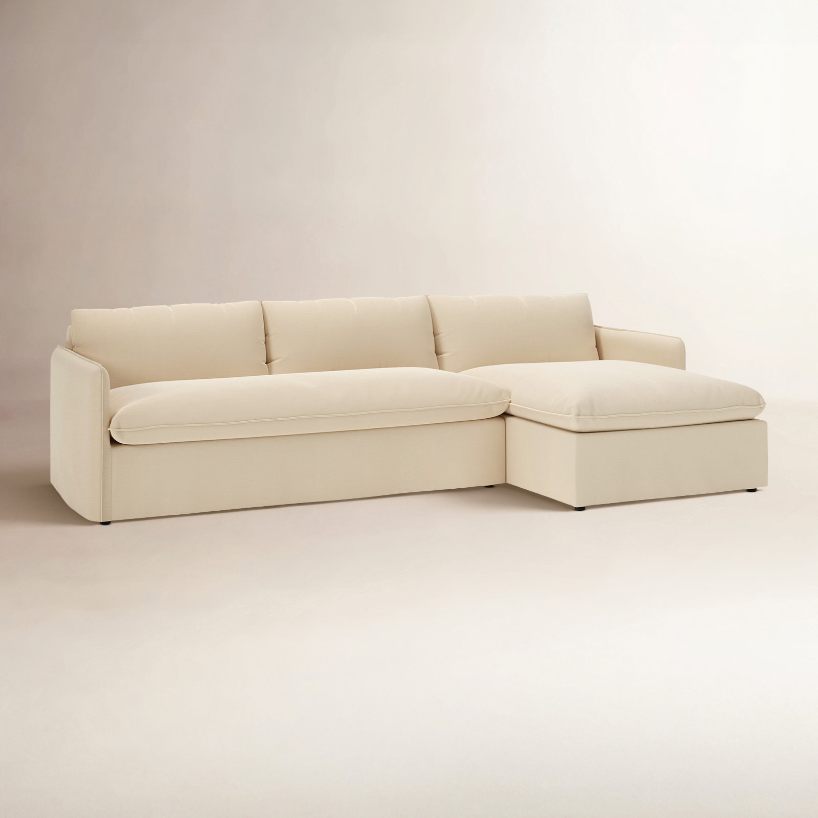 Bellatrix Sectional with Chaise, Canvas Flax Sunbrella® Canvas, Right Hand Facing
