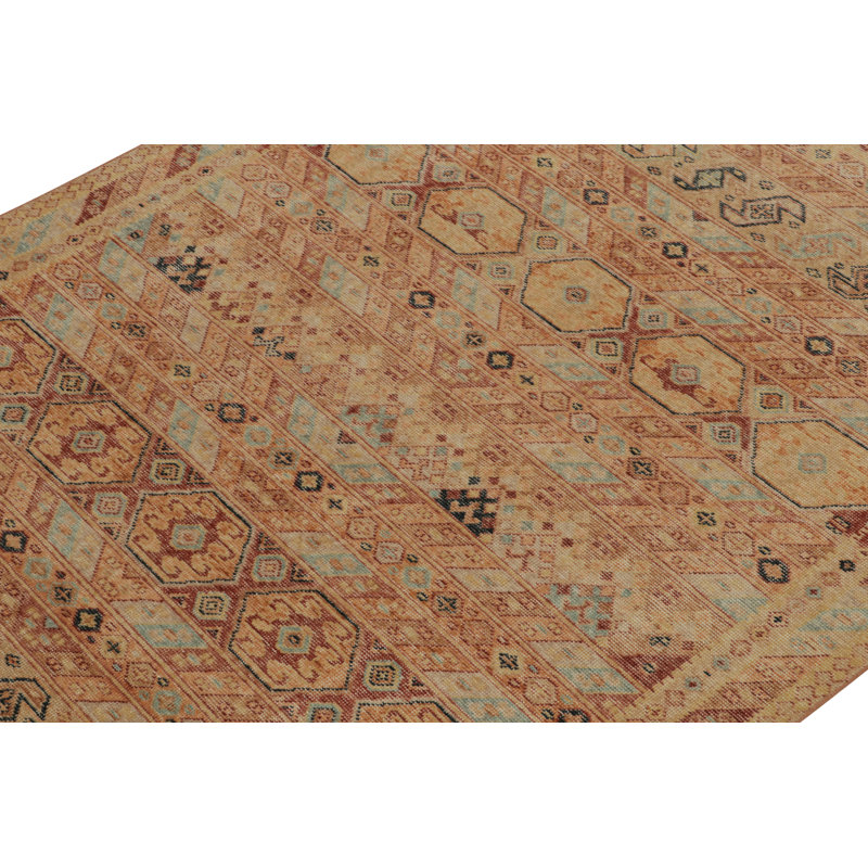 Distressed Homage Hand Knotted Wool Geometric Area Rug, Rectangle 14' x 20'