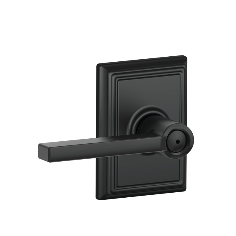 Latitude Lever with Addison Trim Bed and Bath Lock, Matte Black