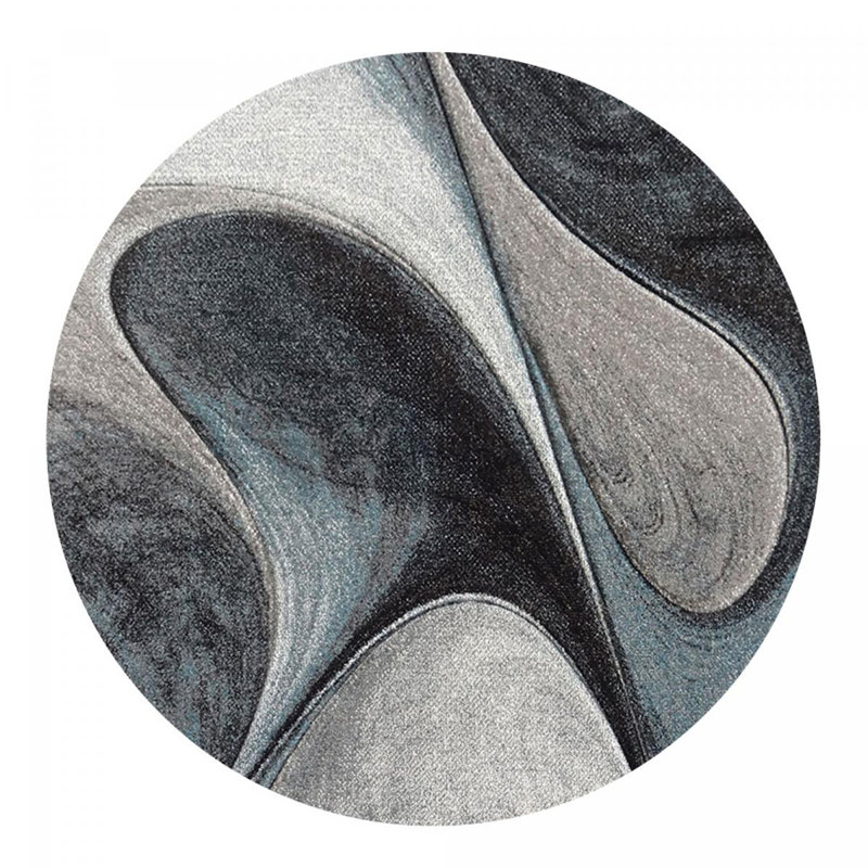 Monarch Machine Woven Blue Indoor Rug, Round 140cm