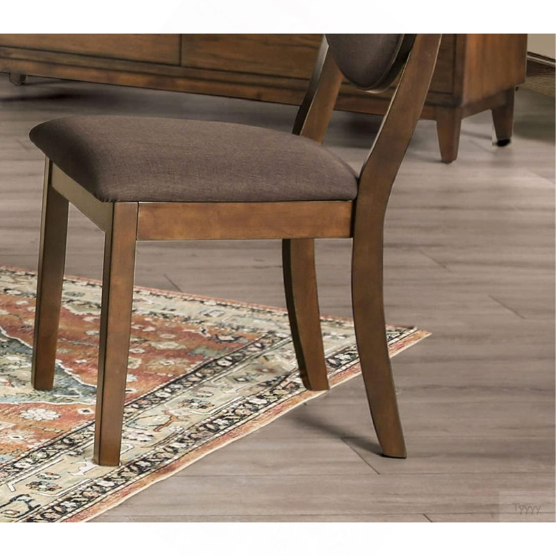 Ensemble de chaises d'appoint 2 pièces rembourrées en bois massif chocolat foncé
