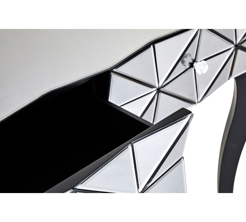 112cm Glass Top Console Table