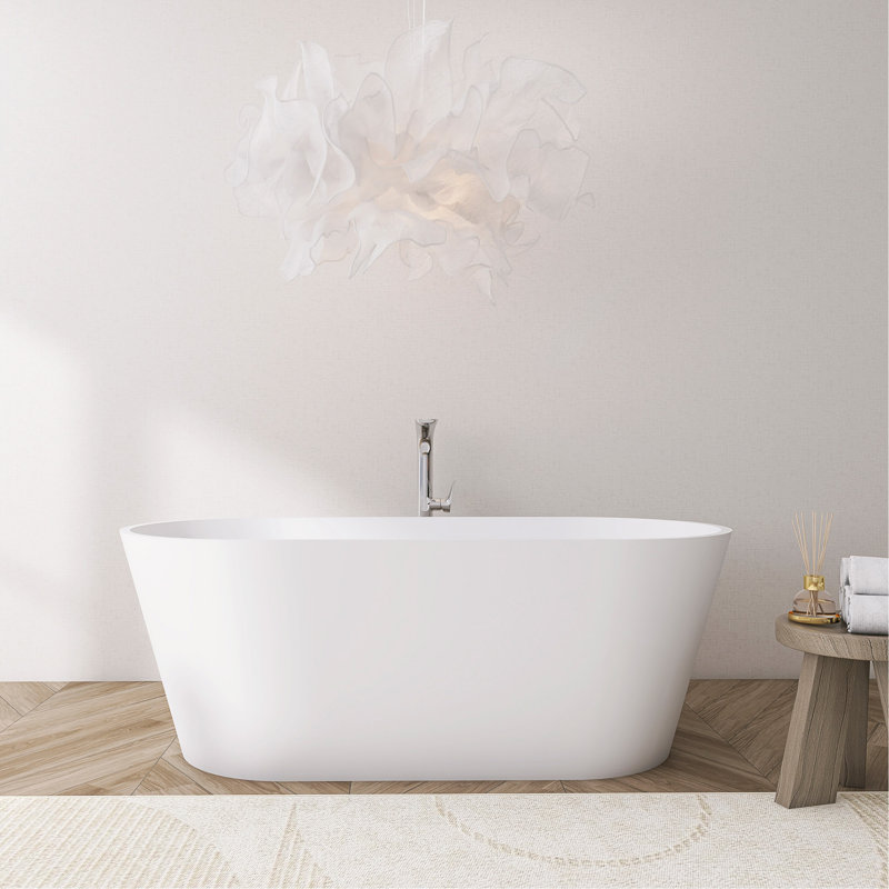 Baignoire de trempage autoportante de 65 pouces pour salle de bain