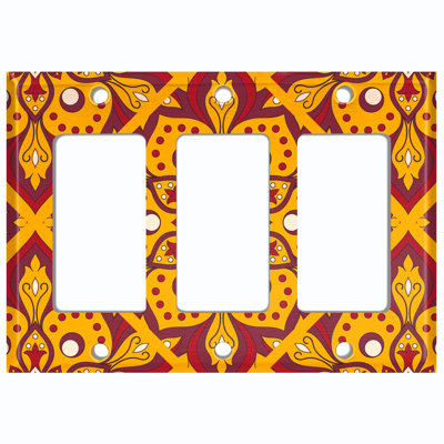 Patterned 3 - Gang Rocker Standard Wall Plate