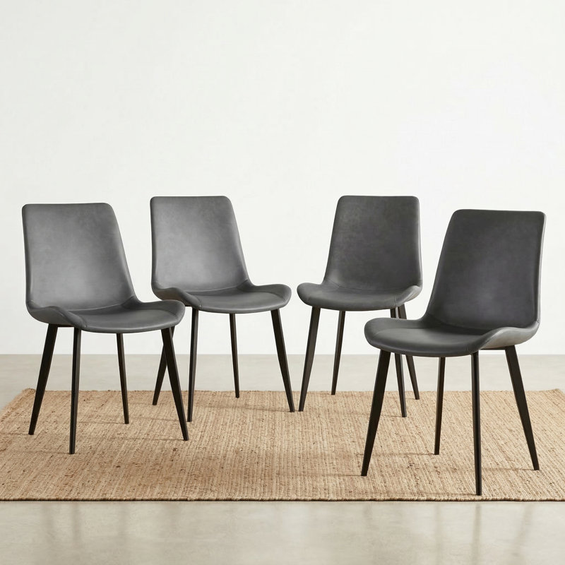 Chaise rembourrée Vesta , Gris foncé / Noir