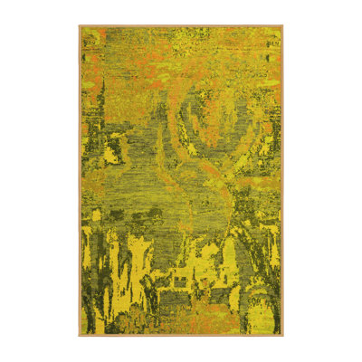 Washable Abstract Indoor Rug