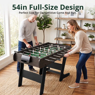 54" Full-size Foosball Table – Foldable Indoor Soccer Game Table With Sturdy Legs, Smooth Rods & Player Handles, Perfect For Family Game Room & Entertainment