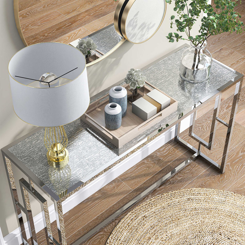 Derigo 48'' Glass Top Console Table