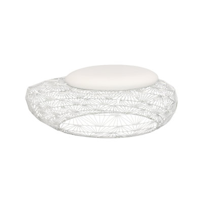 Wire Mesh Stone Stool with Cushion