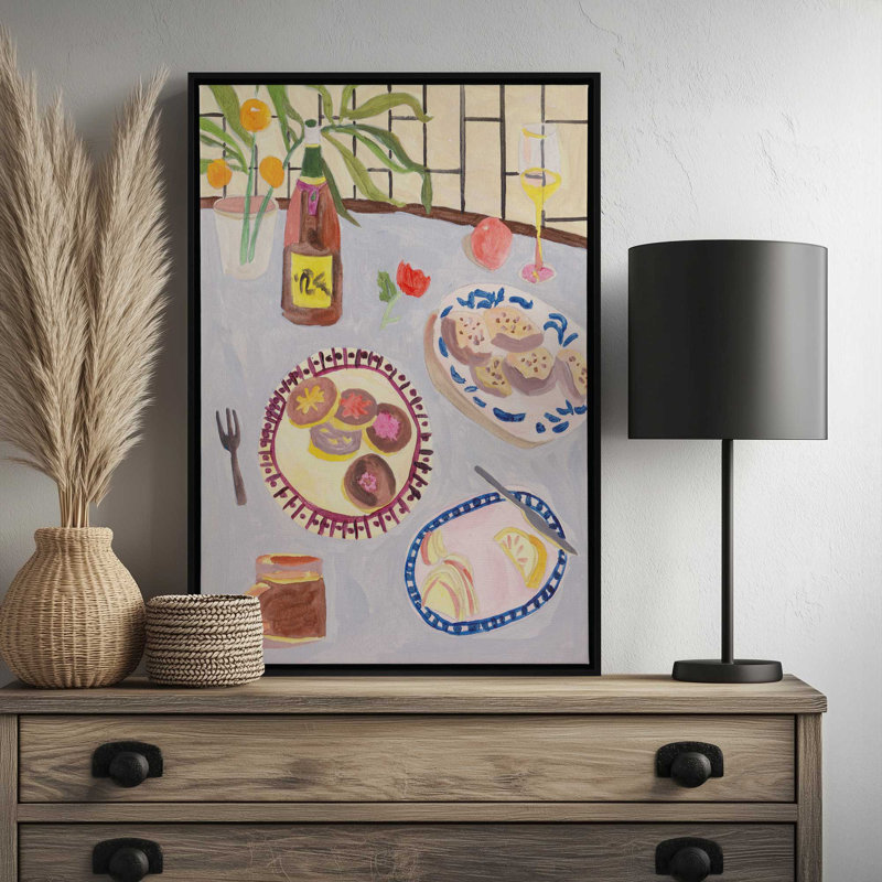 «Bites and Sips I» par Melissa Wang, reproduction d'art, Tanné, «Floater», reproduction encadrée sans passe-par