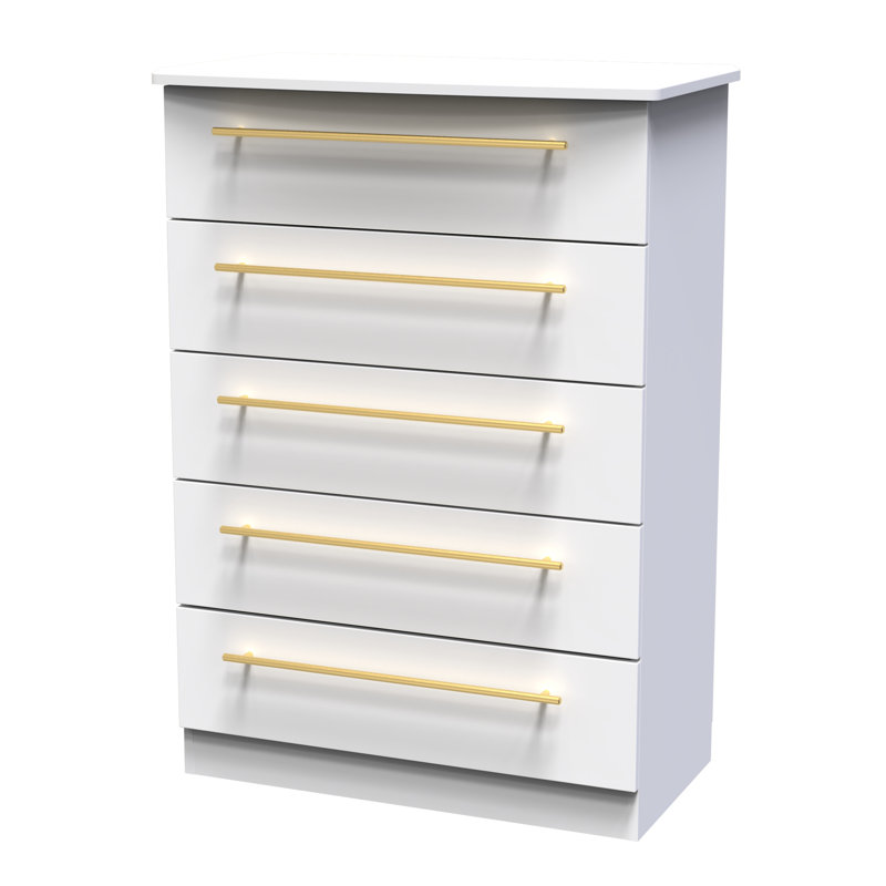Behrad 77cm W 5 - Drawer Chest of Drawers