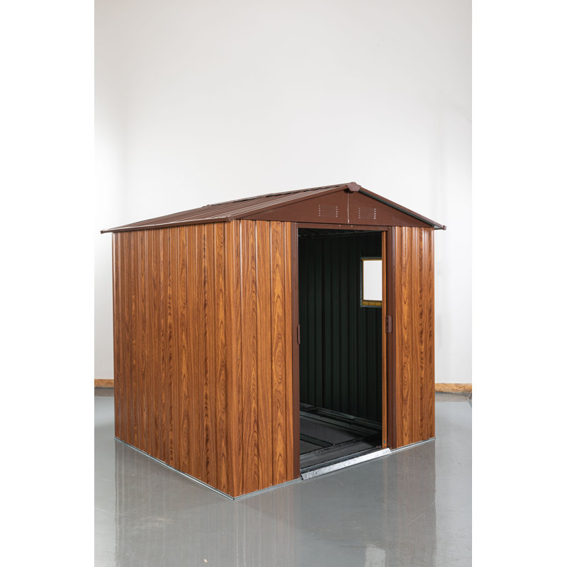 Modern 6ft x 6ft Outdoor Metal Storage Shed with Metal Floor Base ,With window for Living Room, Pati