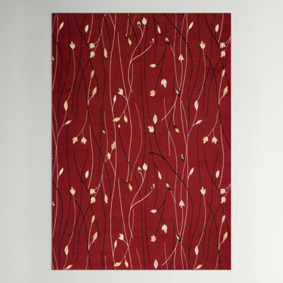 Tapis rouge à motif floral Aratrika