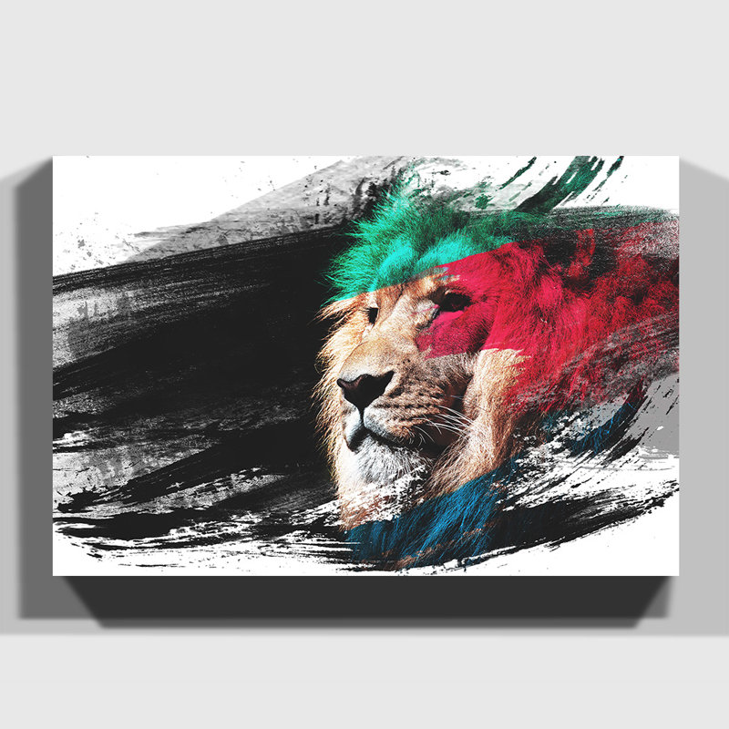 Proud Lion - Wrapped Canvas, 70cm H x 100cm W