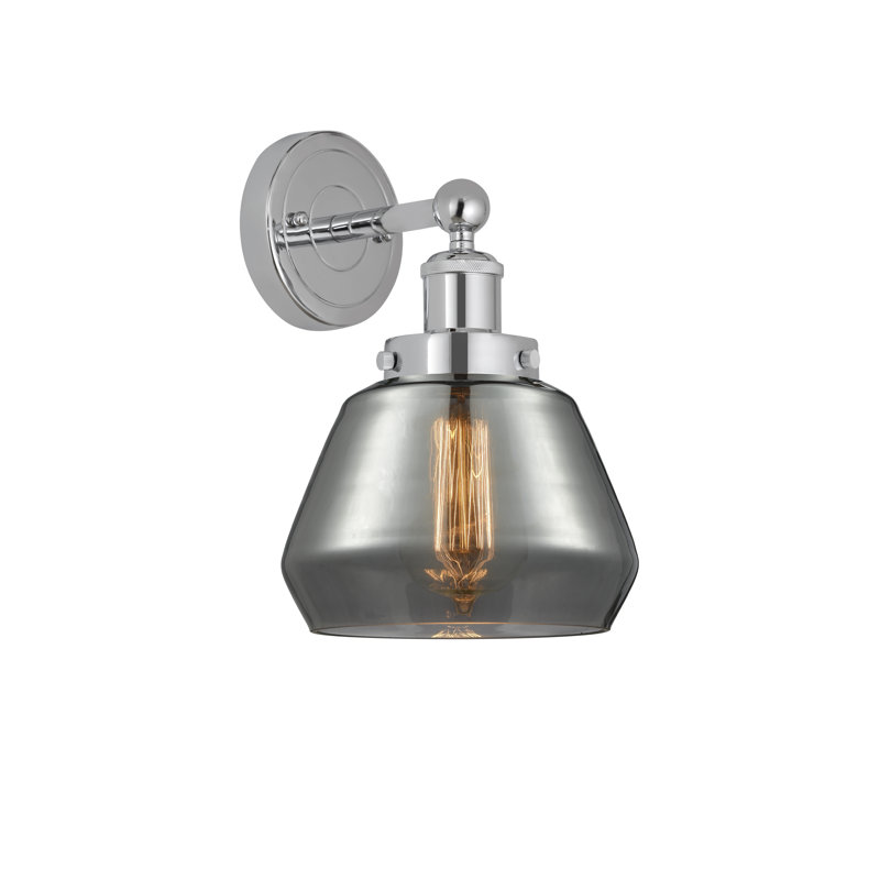 Carrboro Armed Sconce, Plated Smoke, Polished Chrome