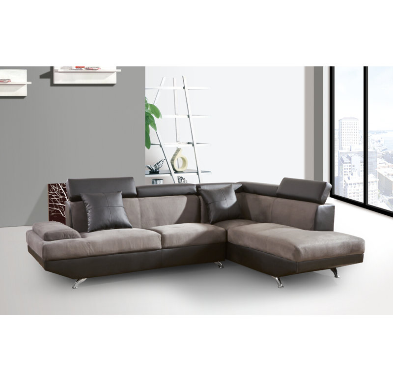 Daphane Upholstered L-Shaped Sectional, Right Hand Facing