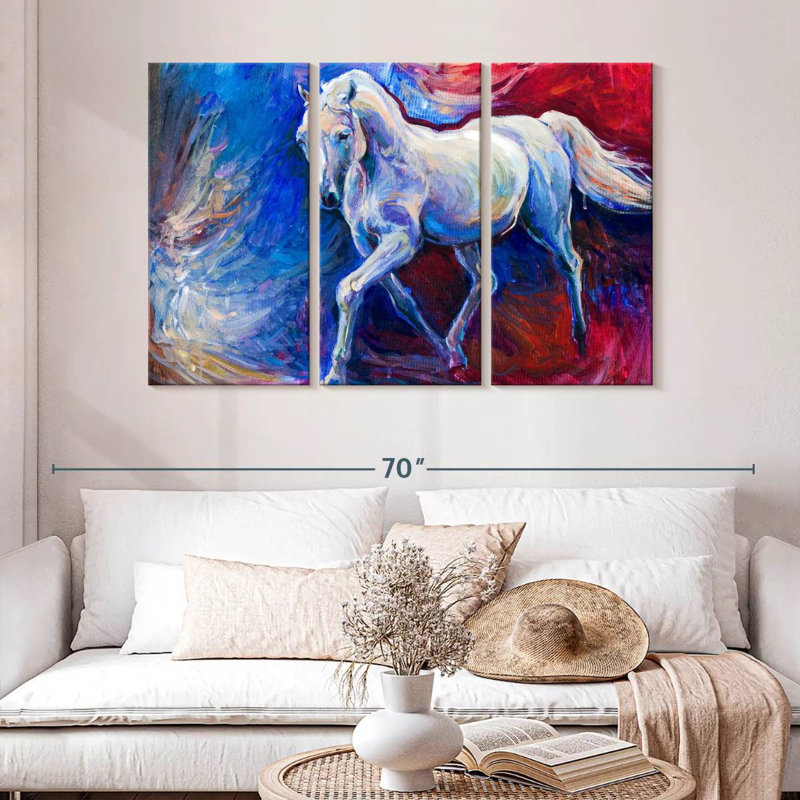 Brampt Horse coloré, H 32 po x l 50 po