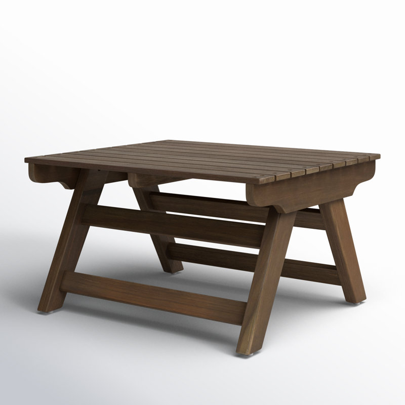 Bullock Square Acacia Outdoor Side Table , 19.75'' in. W 19.75'' in. D, Gray