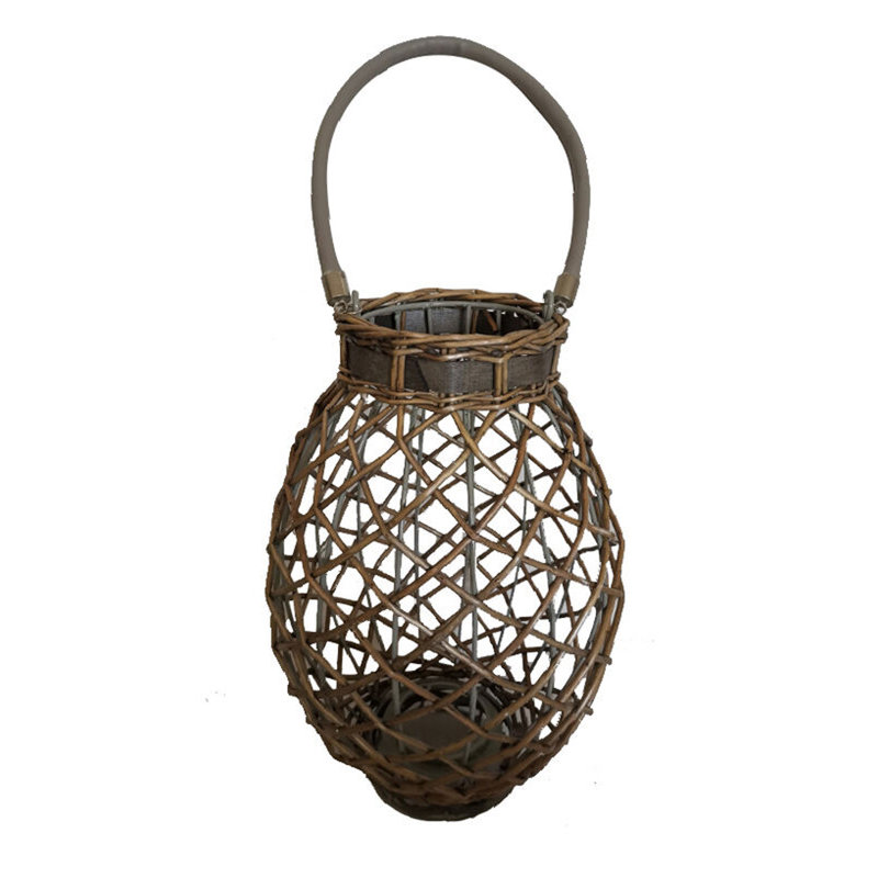 Elements 15-Inch Wicker LED Lantern