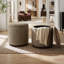 Pouf de rangement pivotant rond de 48 cm avec plateau réversible, ensemble de 2-133653599
