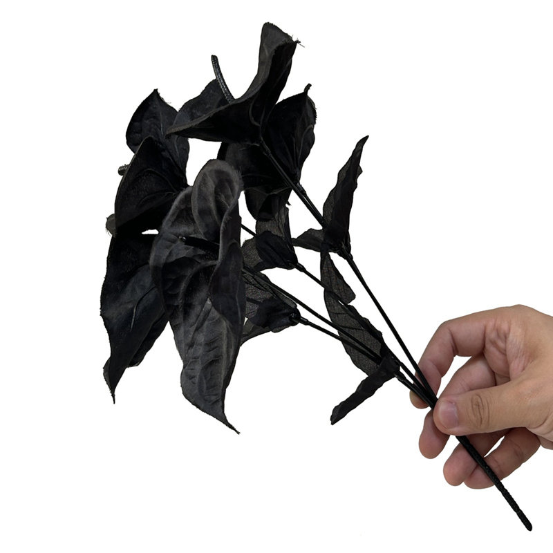 Ensemble de 4 fausses fleurs artificielles roses noires d'Halloween (ensemble de 4), D1