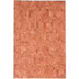 Cowhide Geometric Area Rug in Shrimp