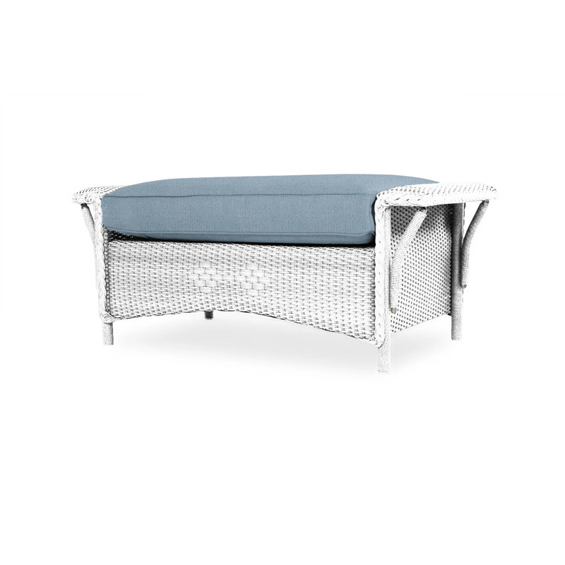 Nantucket Outdoor Ottoman, White, Beach Natural